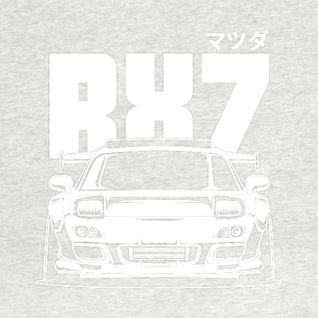 Mazda RX7 White Print by cturs